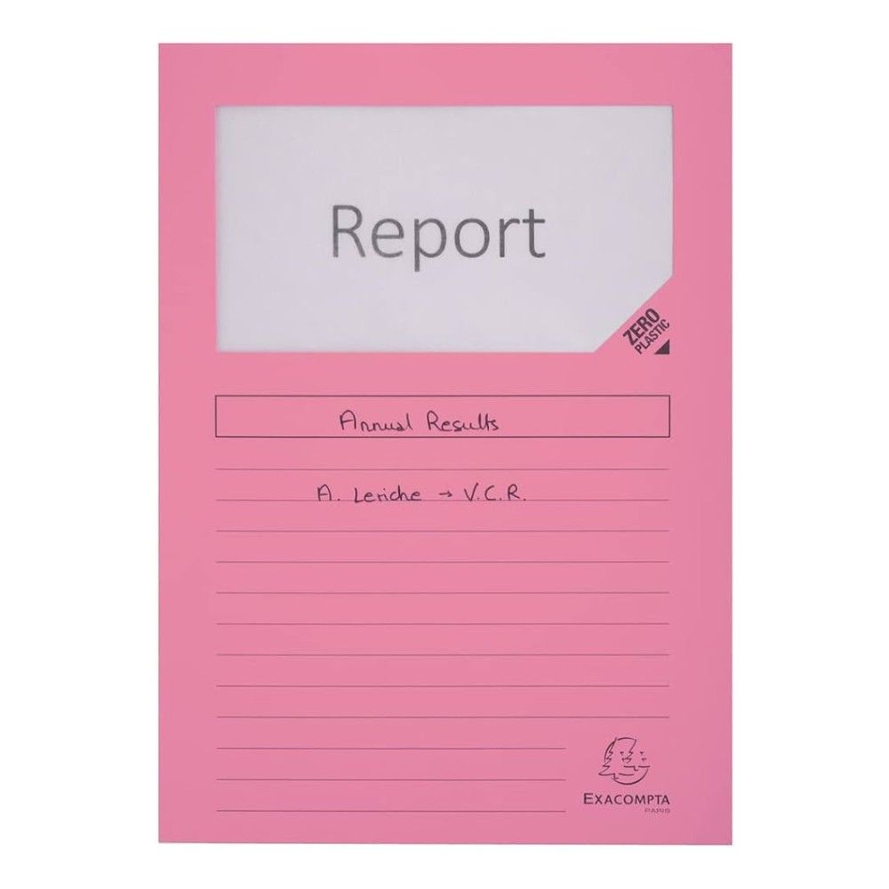L-образна папка с прозорец EXACOMPTA Super, А4, картон 160 г, розова