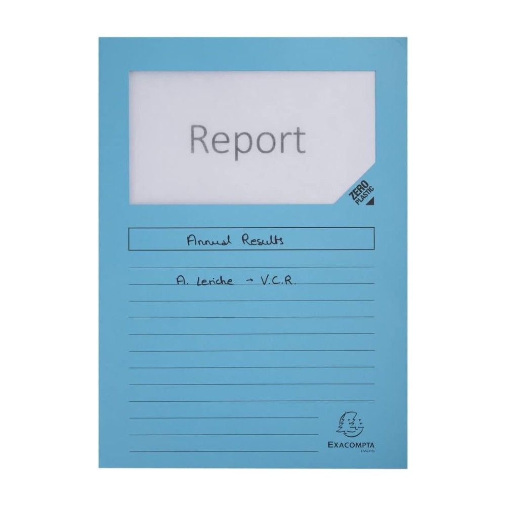 L-образна папка с прозорец EXACOMPTA Super, А4, картон 160 г, синя