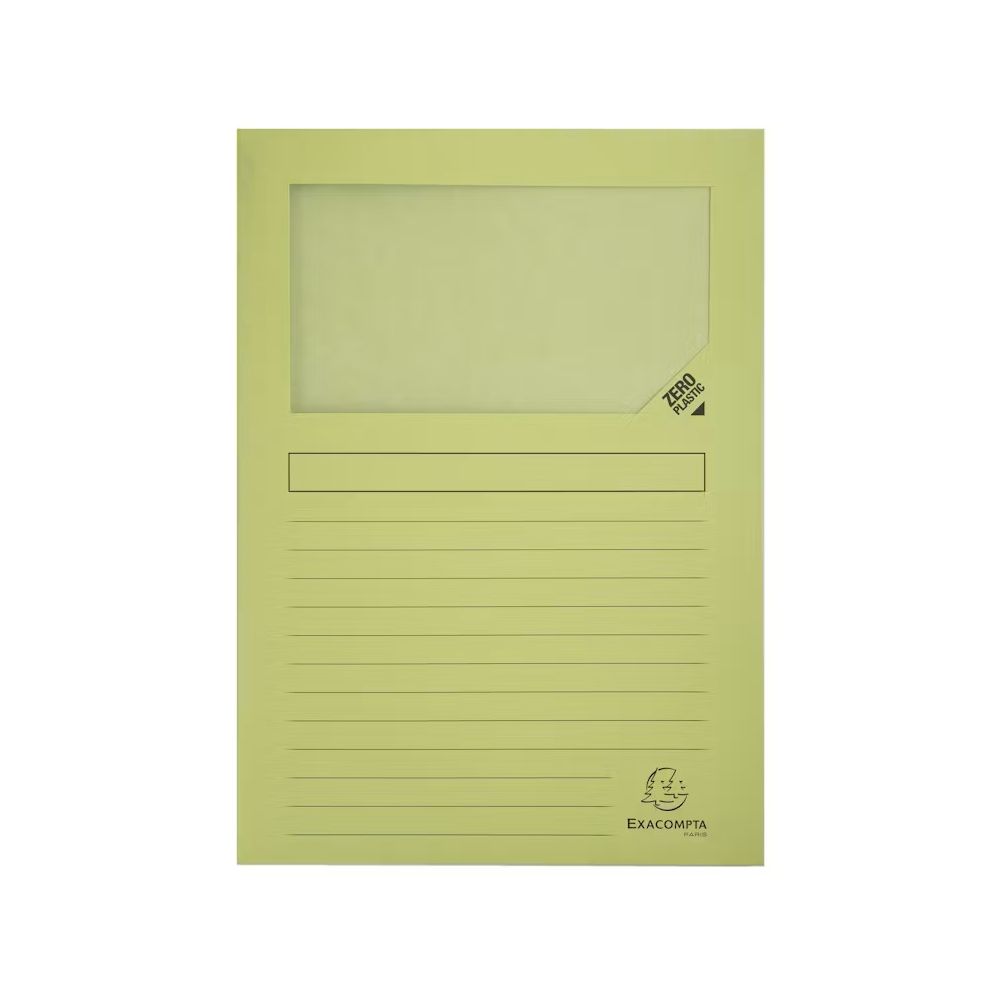 L-образна папка с прозорец EXACOMPTA Super, А4, картон 160 г, зелена