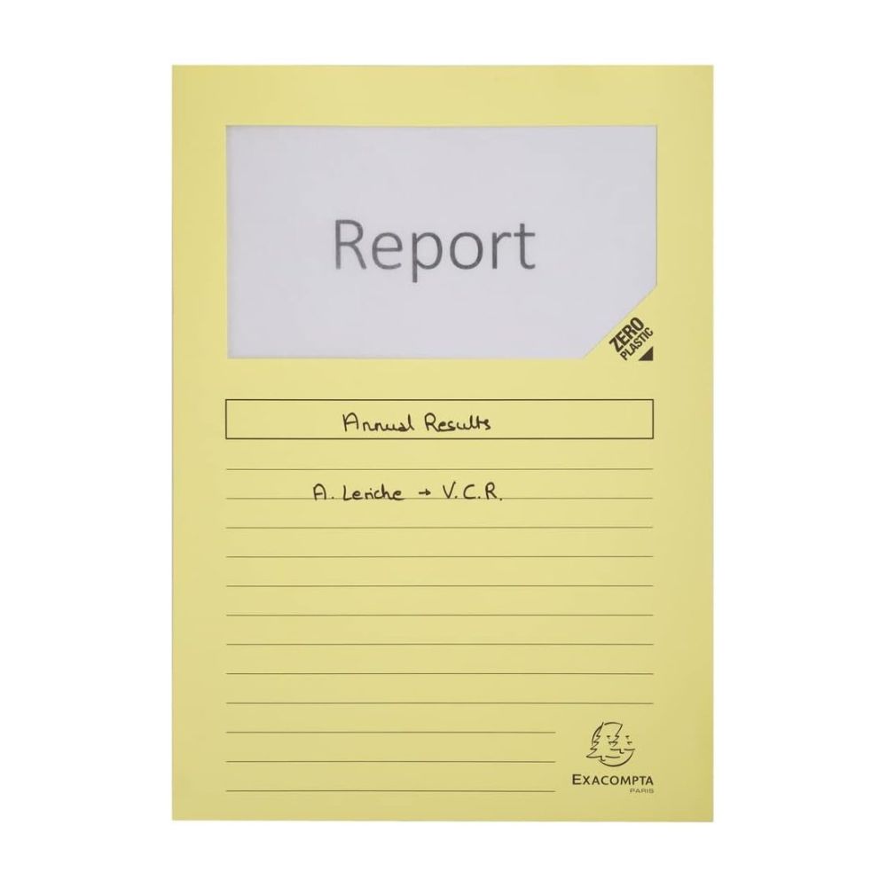 L-образна папка с прозорец EXACOMPTA Super, А4, картон 160 г, жълта