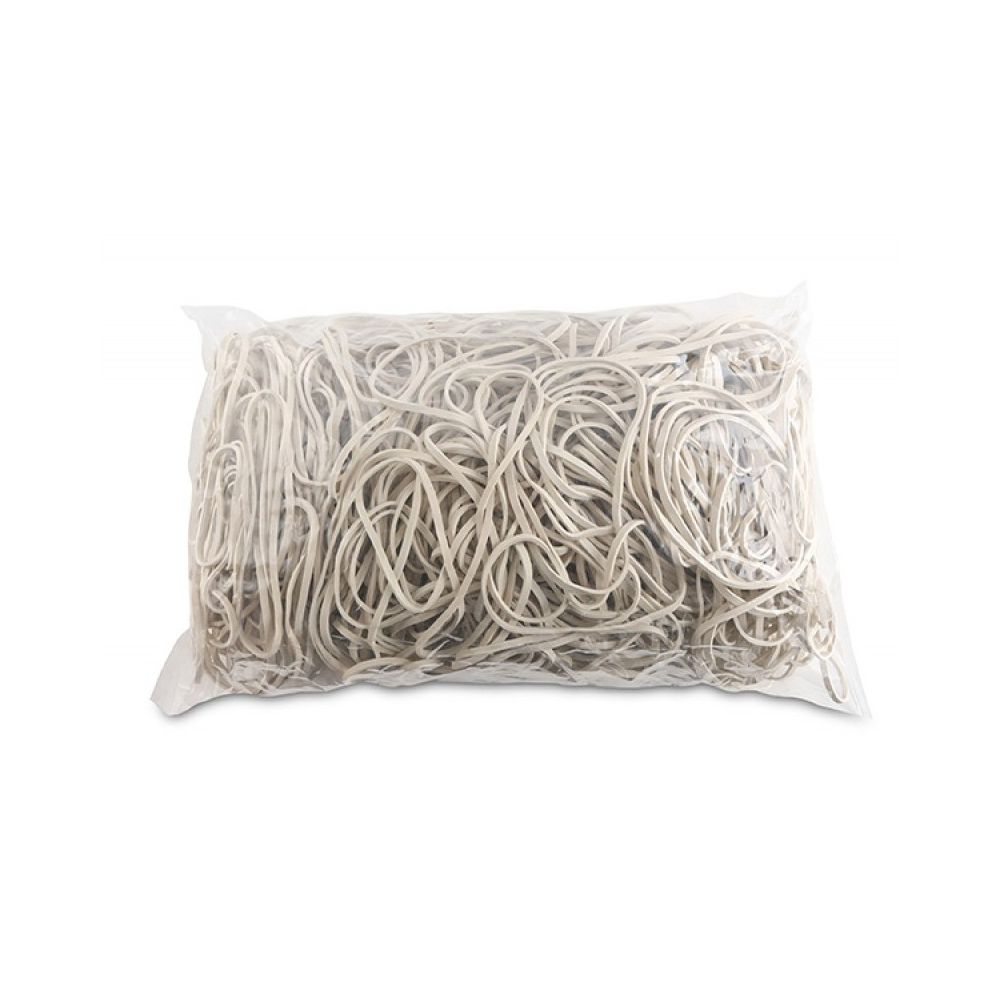 Ластици OFFICE PRODUCTS, плоски, каучукови, ф80 мм, 1.5х1.5 мм, бели, опаковка 1 кг