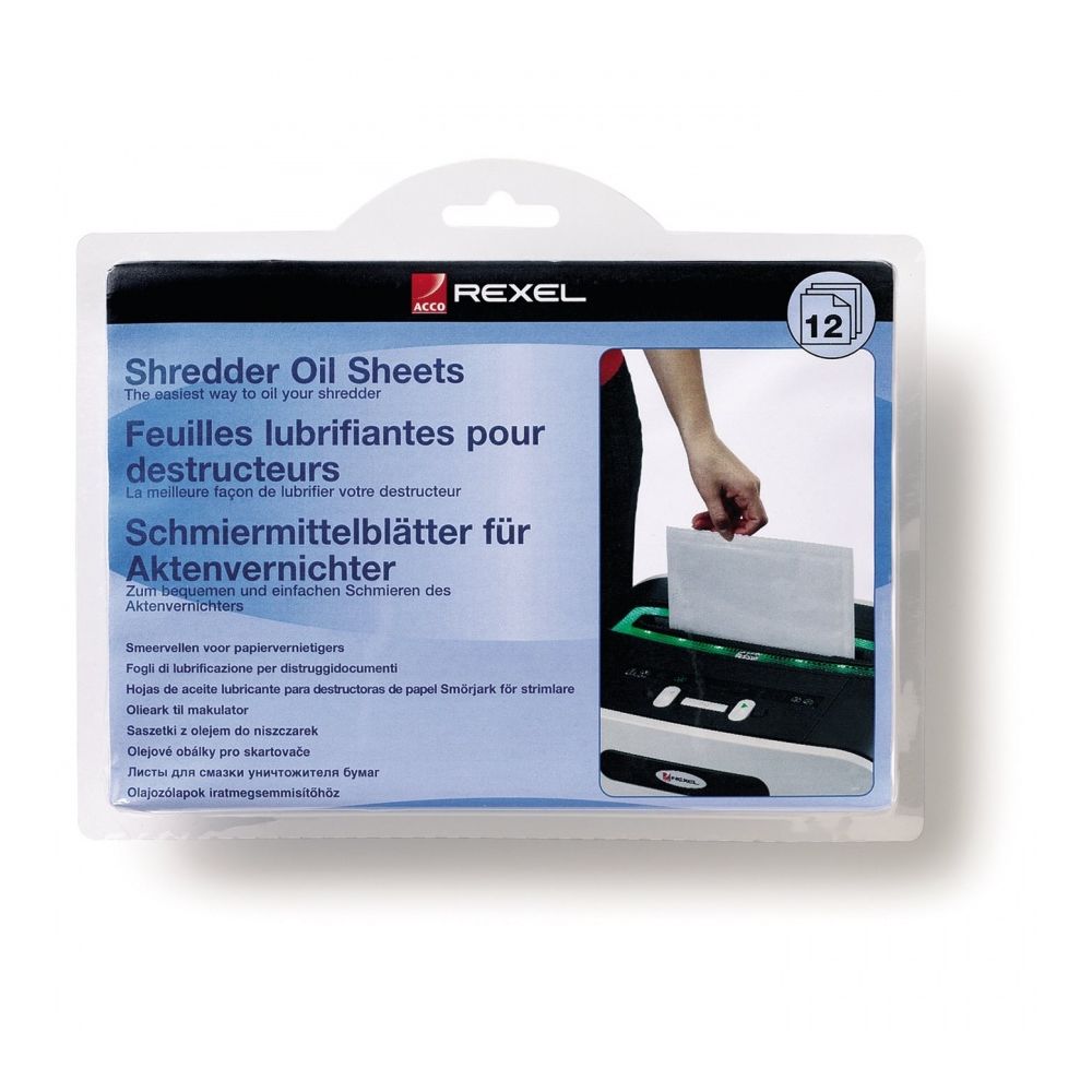 Листа за смазване на автоматични шредери Rexel, А5, опаковка 12 л.
