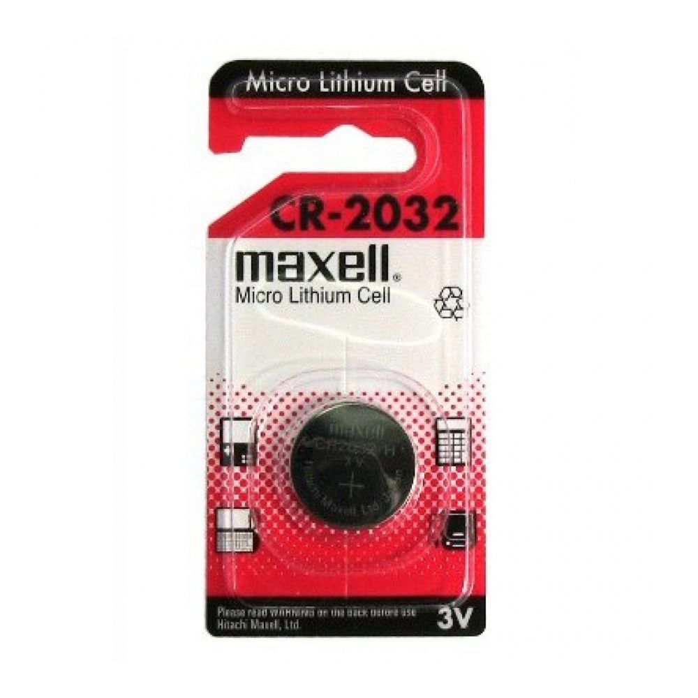 Литиева батерия Maxell, бутонна, CR2032, 3 V, блистер 1 бр.
