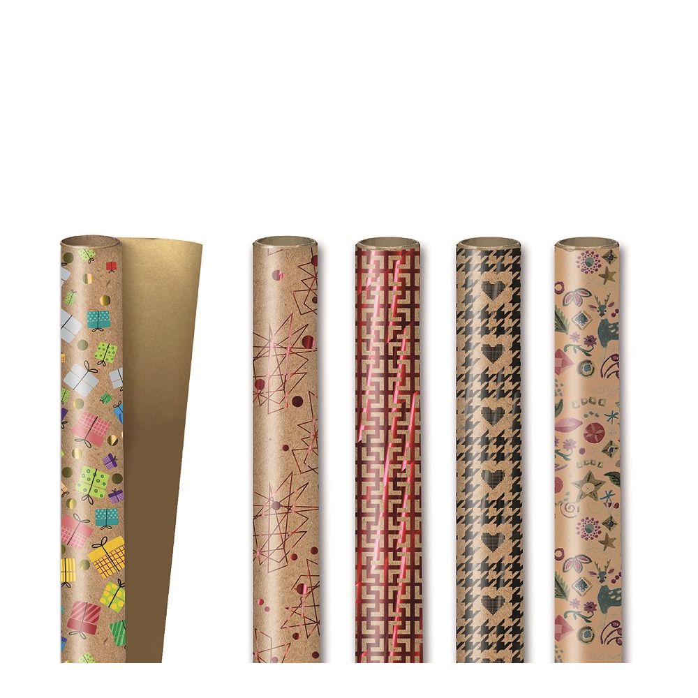 Луксозна подаръчна хартия за опаковане MITAMA , 200 х 70 см, пет различни дизайна