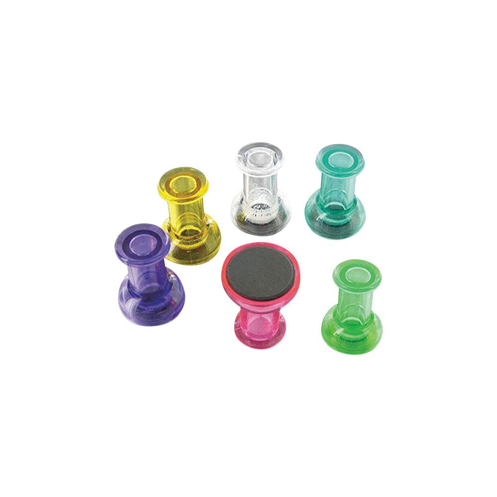 Магнити за бяла дъска Bi-Office, colour cristal pin, цветни, комплект 6 бр.