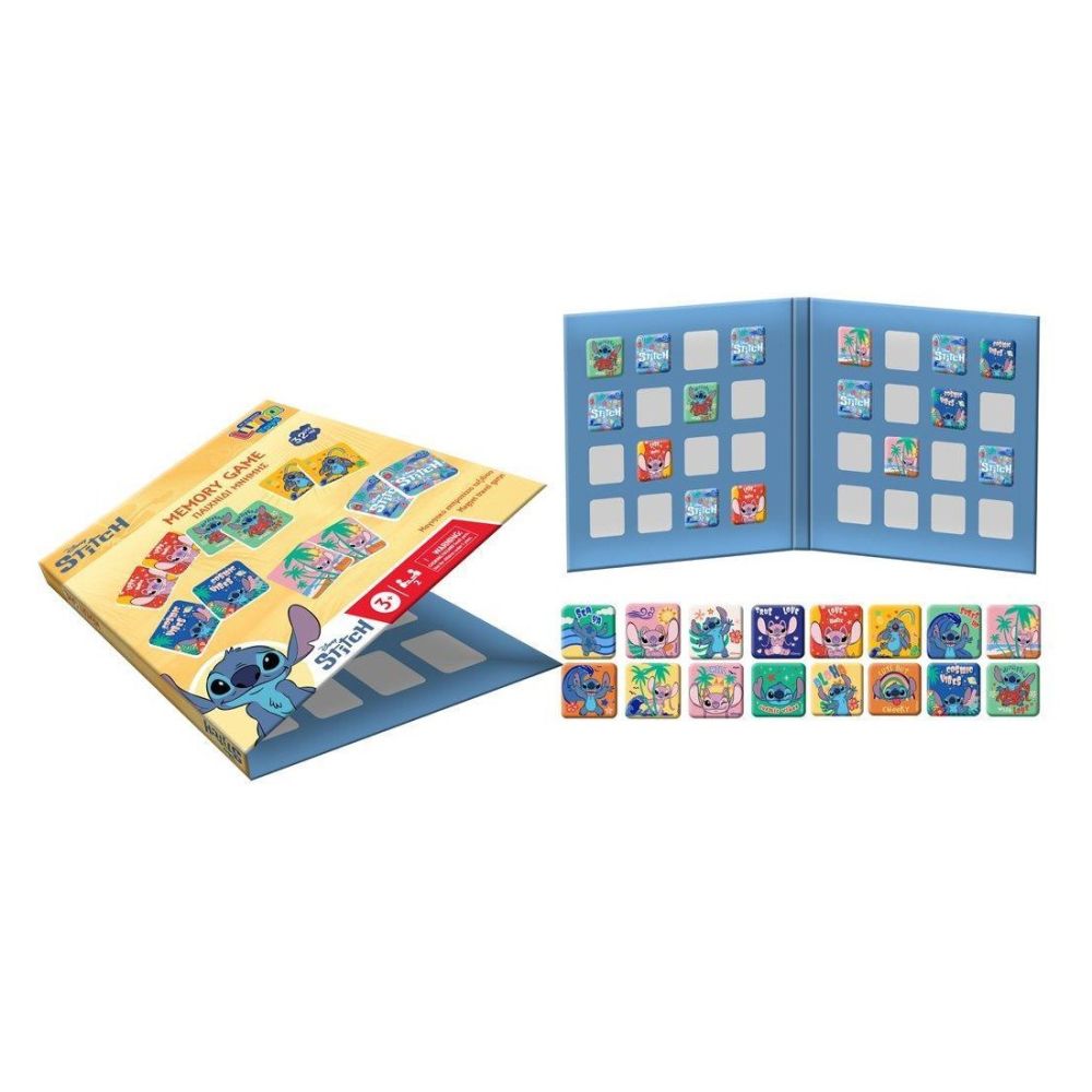 Магнитна игра с мемори карти LUNA Toys STITCH, сгъваема, 175 х 175 х 200 мм