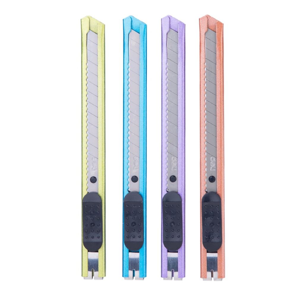 Макетен нож Deli, E2066, 146х30х10 мм, SK5, 9 мм, метален, заключване