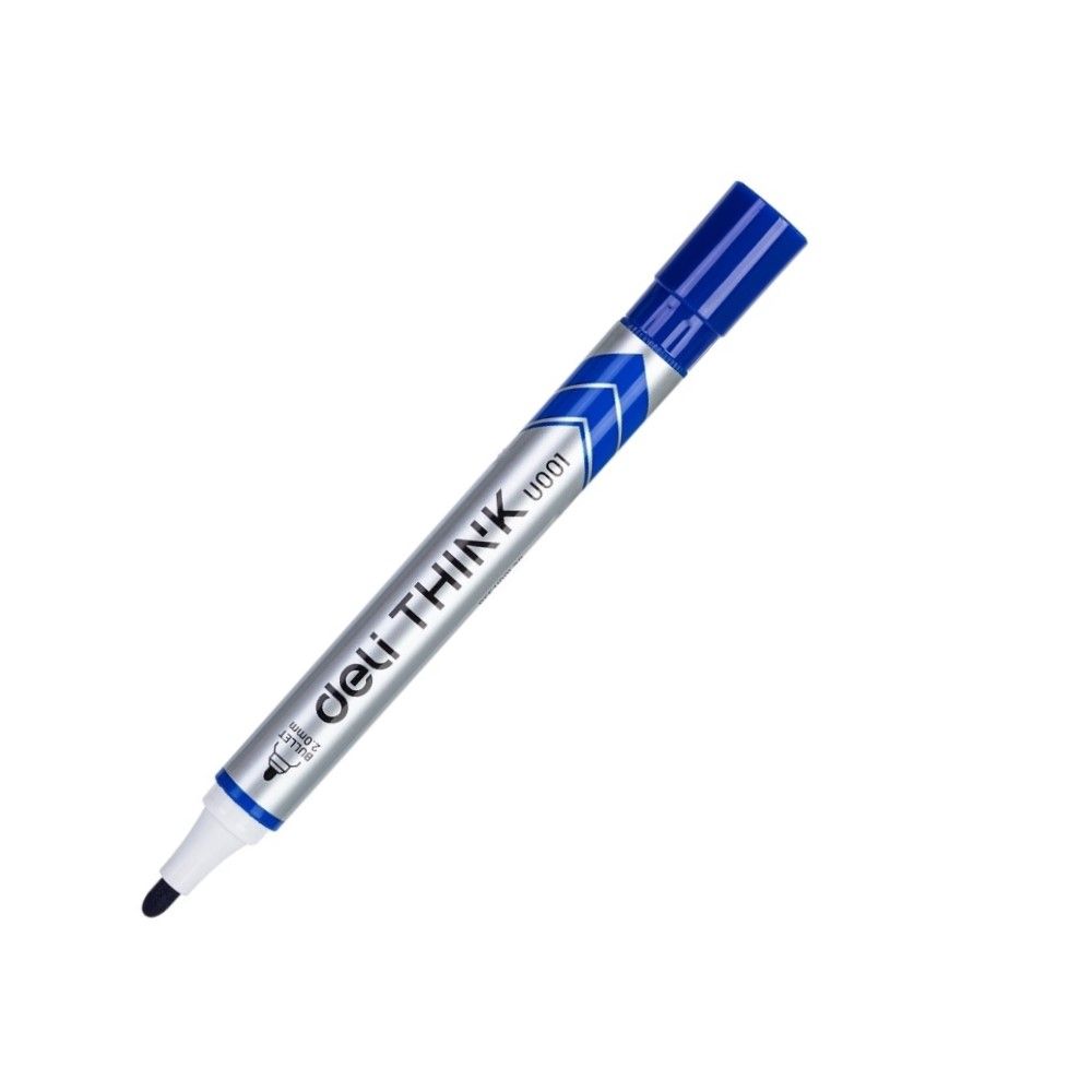 Маркер за бяла дъска Deli think EU00130, объл връх 2 мм, син