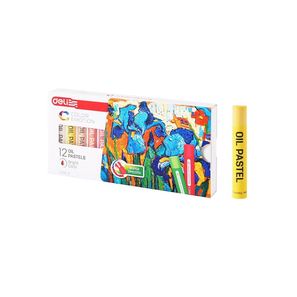Маслени пастели Deli Color Emotion EC306-12, 12 цвята
