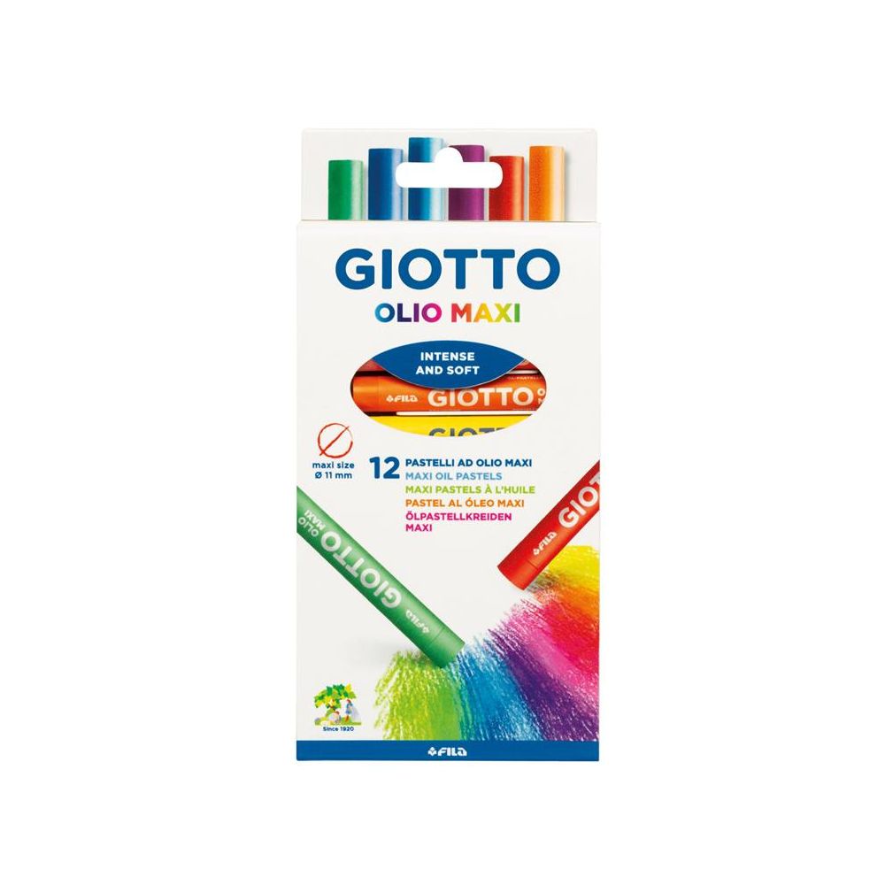 Маслени пастели GIOTTO OLIO MAXI, ф 11 мм, 70 мм, 12 цвята