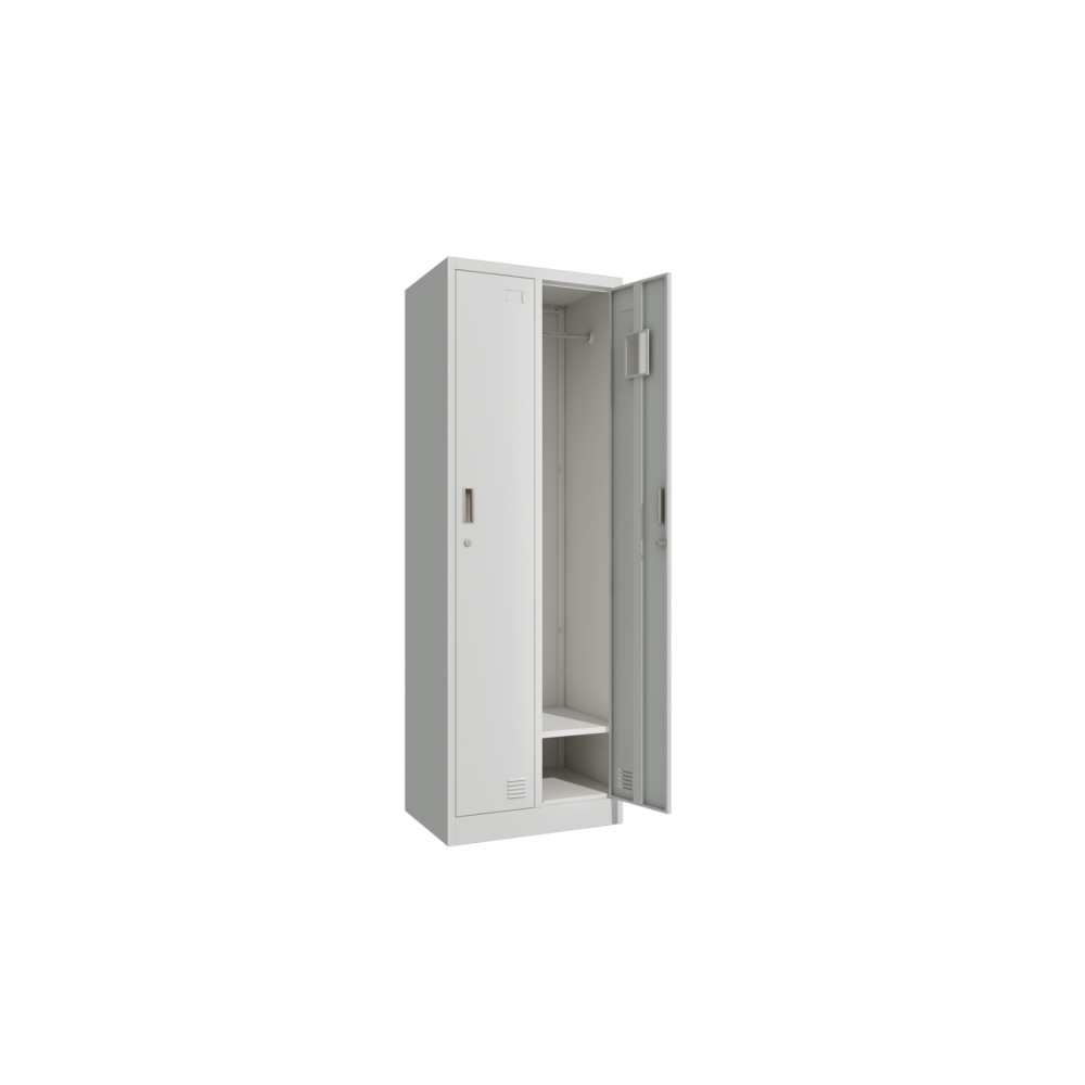 Метален гардероб Furnit, двоен, рафт и лост, 1850x600x450 мм