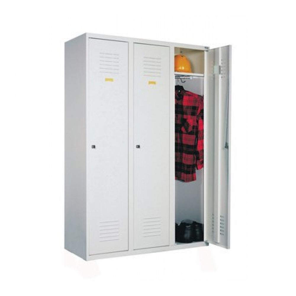 Метален гардероб Malow Sum 330W, троен с рафт и лост, 1800x900x500 мм