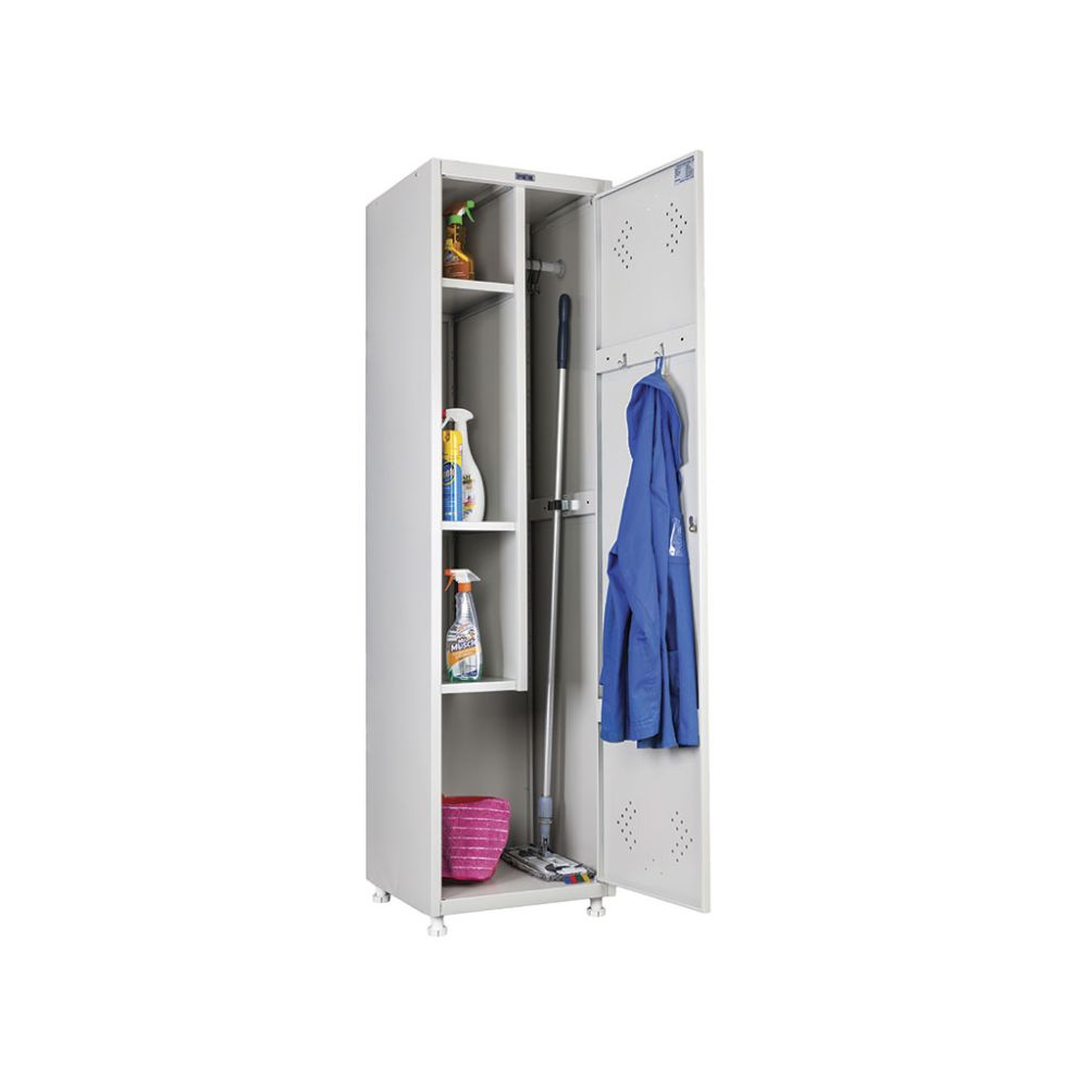 Метален гардероб Практик ML 11-50, единичен с 3 рафта и лост, 1830x500x500 мм
