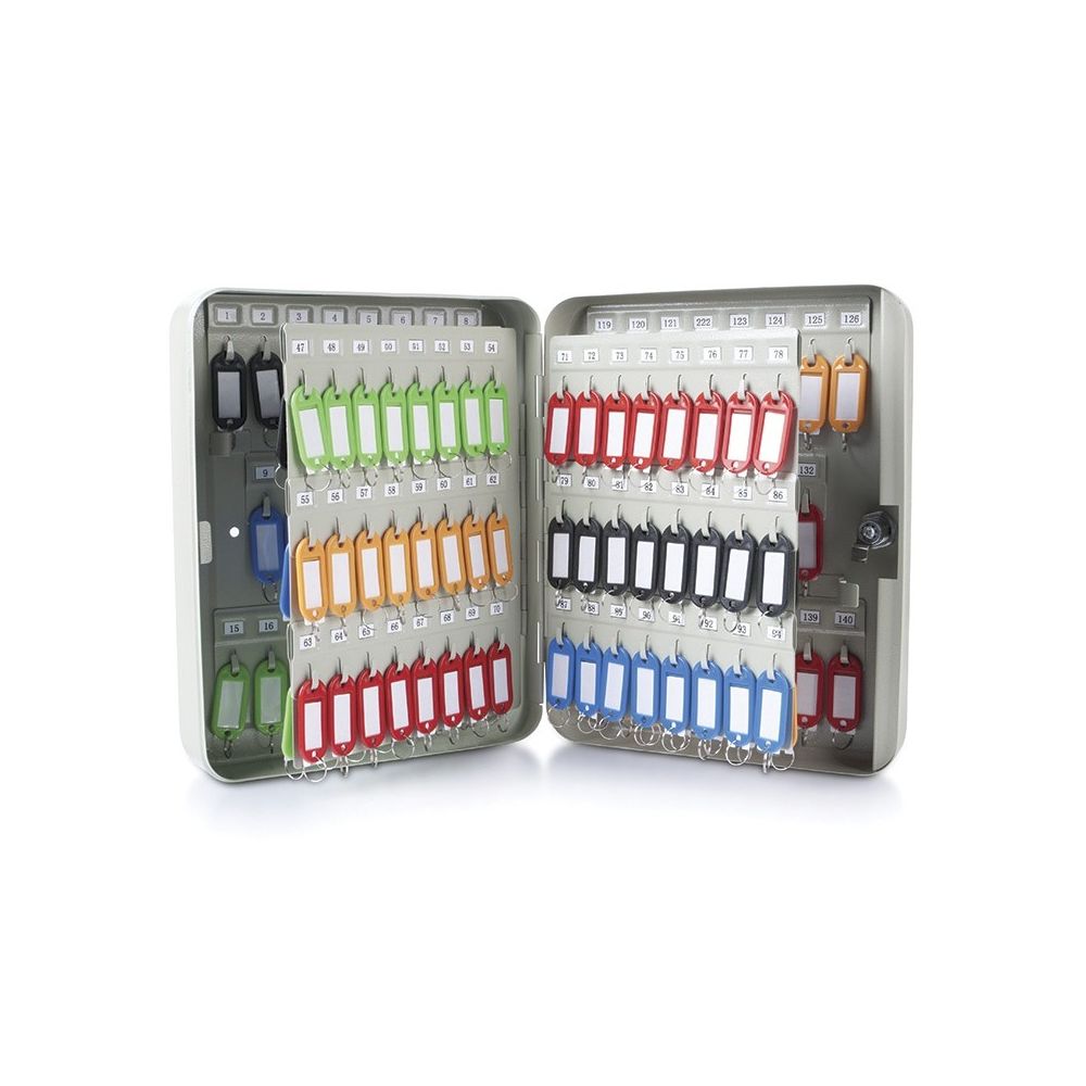 Метално табло с капак DONAU за съхранение на ключове обем до 140 бр., 300x240x80 мм, сиво