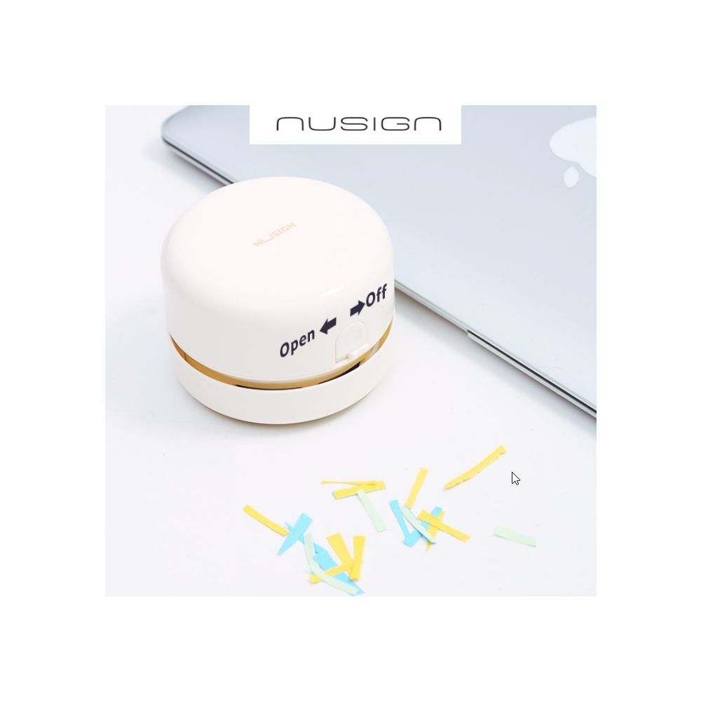 Мини прахосмукачка за бюро Nusign Classic NS198, с батерии, 89 х 68 мм, бяла