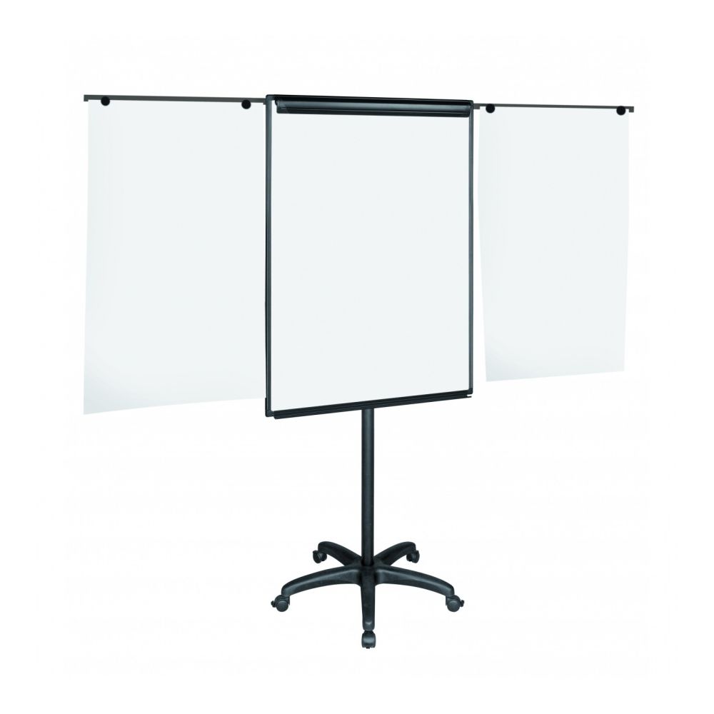 Мобилен флипчарт с две рамена Bi-Office, магнитен, стойка с колела, дъска 700х1000 мм