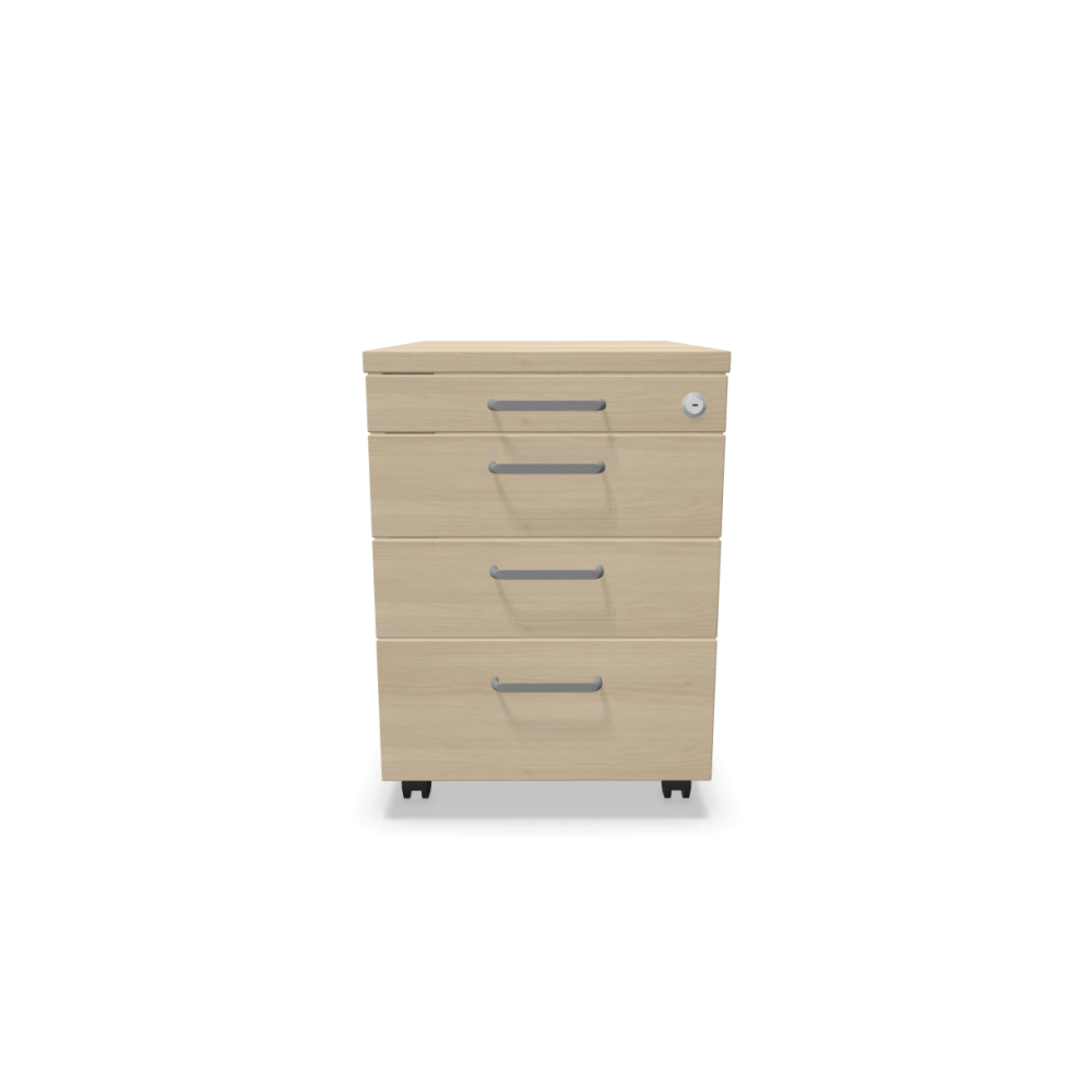 Мобилен контейнер с четири чекмеджета Easy Space 3D PD, 430х600х600мм, ПДЧ 18 мм, акация