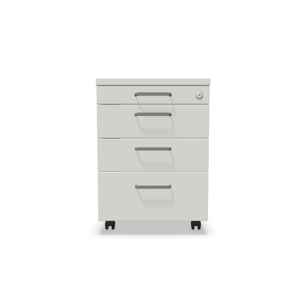 Мобилен контейнер с четири чекмеджета Easy Space 3D PD, 430х600х600мм, ПДЧ 18 мм, бял