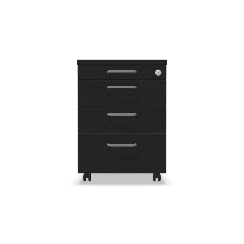 Мобилен контейнер с четири чекмеджета Easy Space 3D PD, 430х600х600мм, ПДЧ 18 мм, черен графит