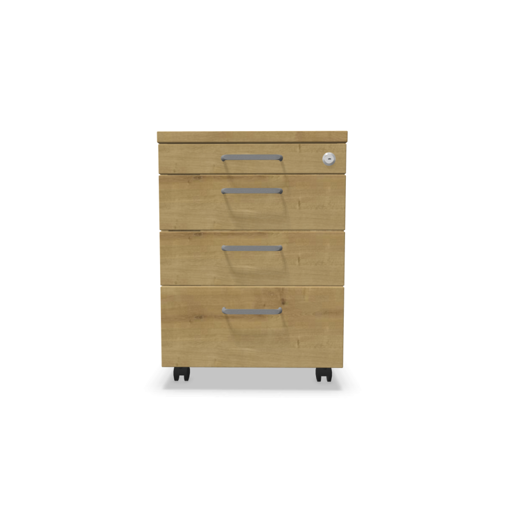 Мобилен контейнер с четири чекмеджета Easy Space 3D PD, 430х600х600мм, ПДЧ 18 мм, дъб Хамилтън