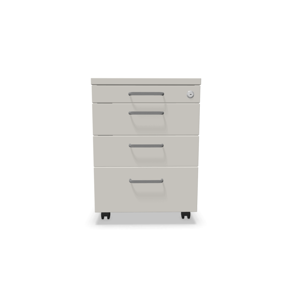 Мобилен контейнер с четири чекмеджета Easy Space 3D PD, 430х600х600мм, ПДЧ 18 мм, светлосив