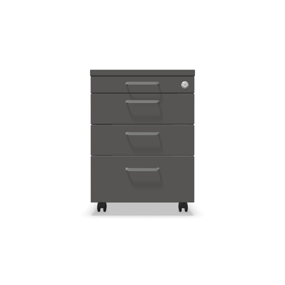 Мобилен контейнер с четири чекмеджета Easy Space 3D PD, 430х600х600мм, ПДЧ 18 мм, тъмносив