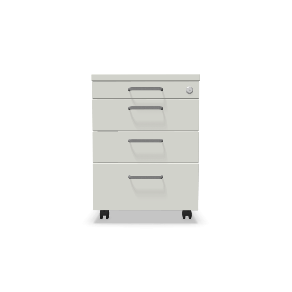 Мобилен контейнер с четири чекмеджета Easy Space 3D PD, 430х800х600мм, ПДЧ 18 мм, бял