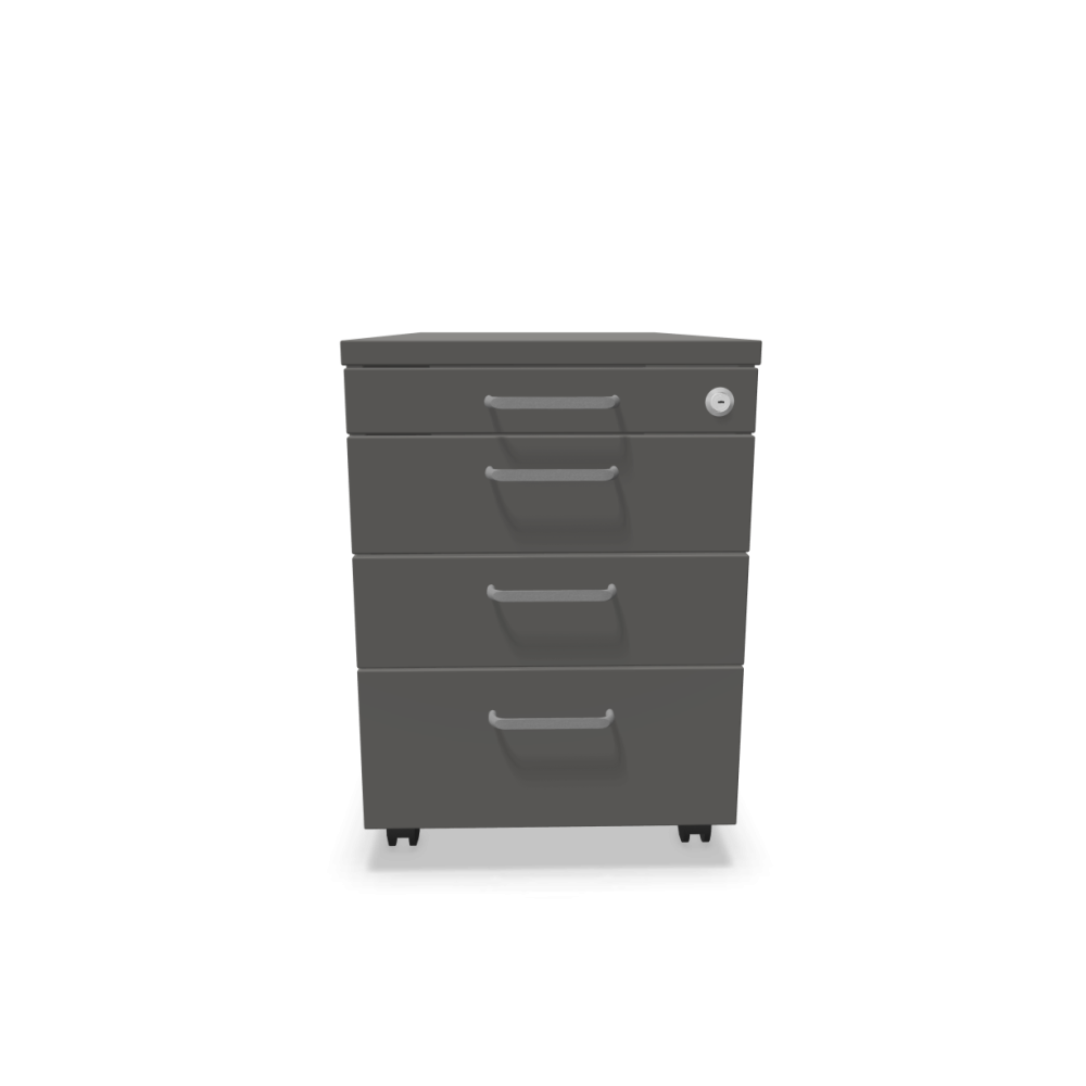 Мобилен контейнер с четири чекмеджета Easy Space 3D PD, 430х800х600мм, ПДЧ 18 мм, тъмносив