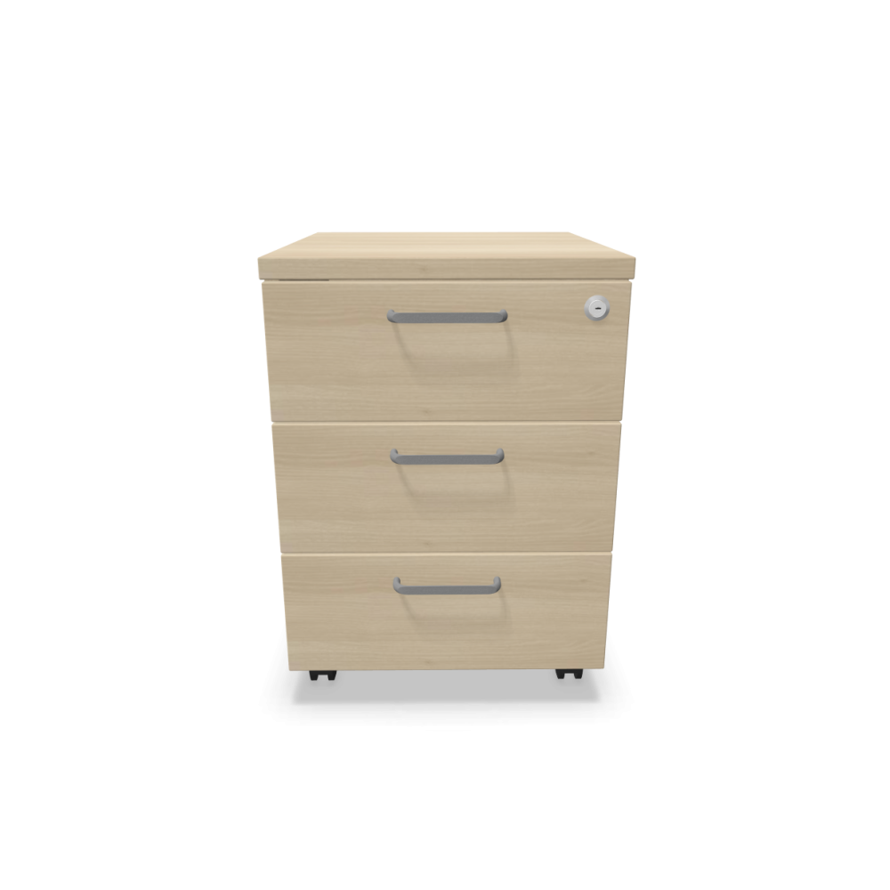 Мобилен контейнер с три чекмеджета Easy Space 3D, 430х480х600мм, ПДЧ 18 мм, акация