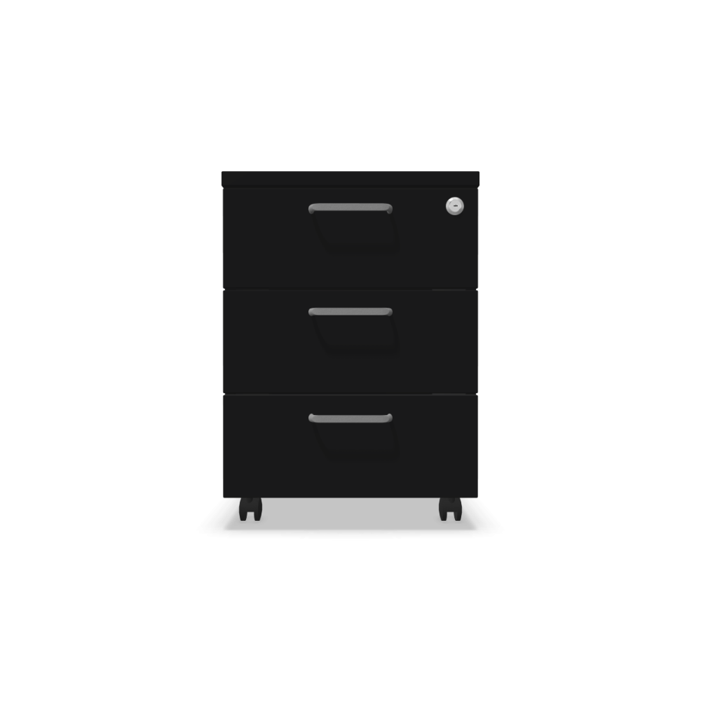 Мобилен контейнер с три чекмеджета Easy Space 3D, 430х480х600мм, ПДЧ 18 мм, черен