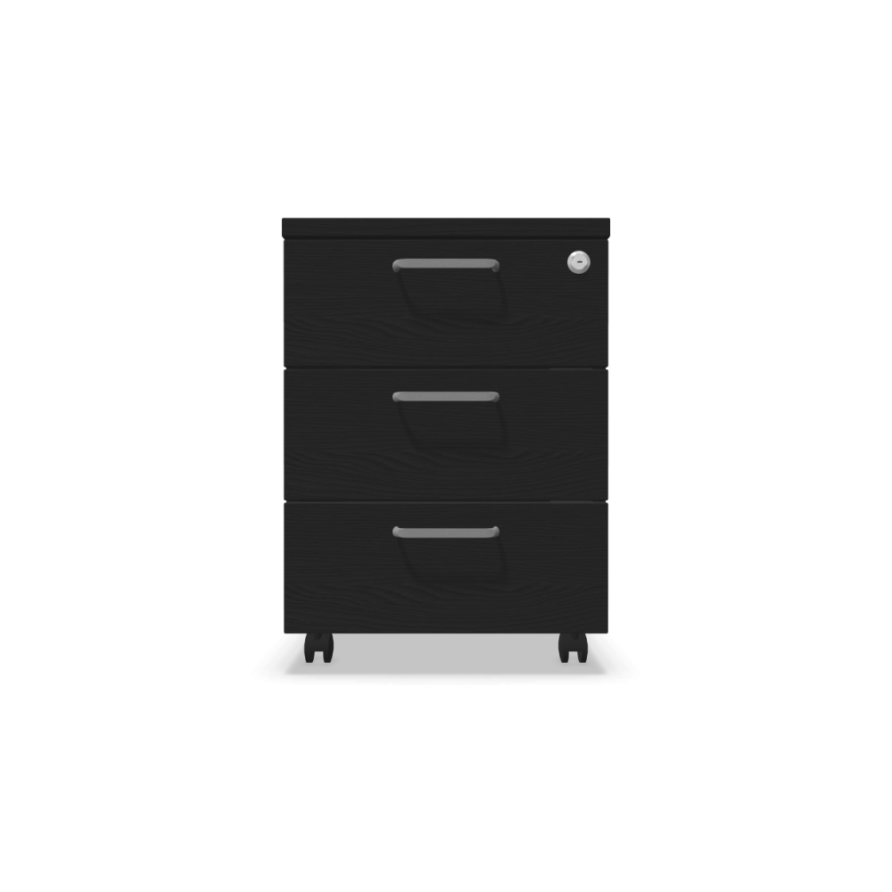 Мобилен контейнер с три чекмеджета Easy Space 3D, 430х480х600мм, ПДЧ 18 мм, черен графит