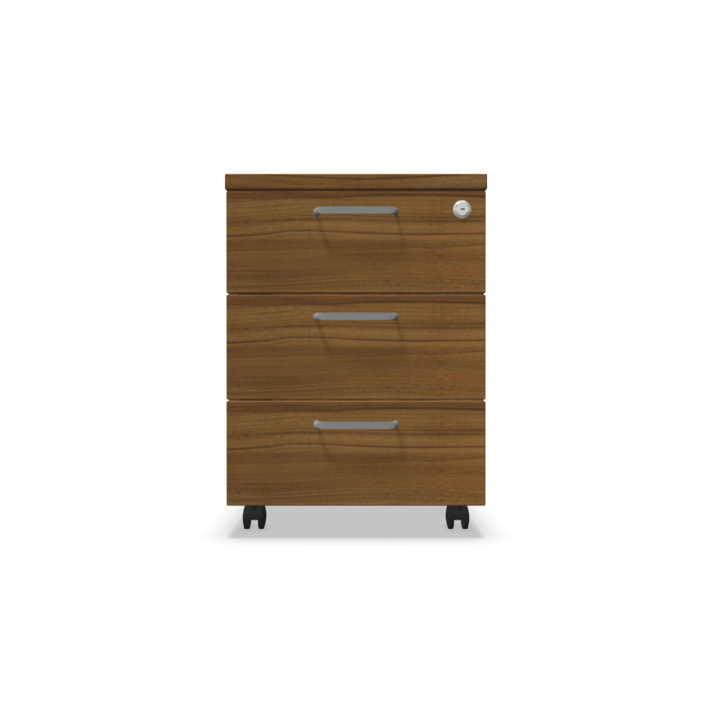 Мобилен контейнер с три чекмеджета Easy Space 3D, 430х480х600мм, ПДЧ 18 мм, орех Дижон