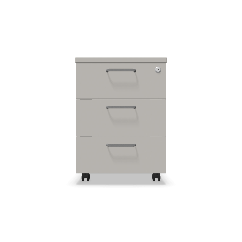 Мобилен контейнер с три чекмеджета Easy Space 3D, 430х480х600мм, ПДЧ 18 мм, платинено сив