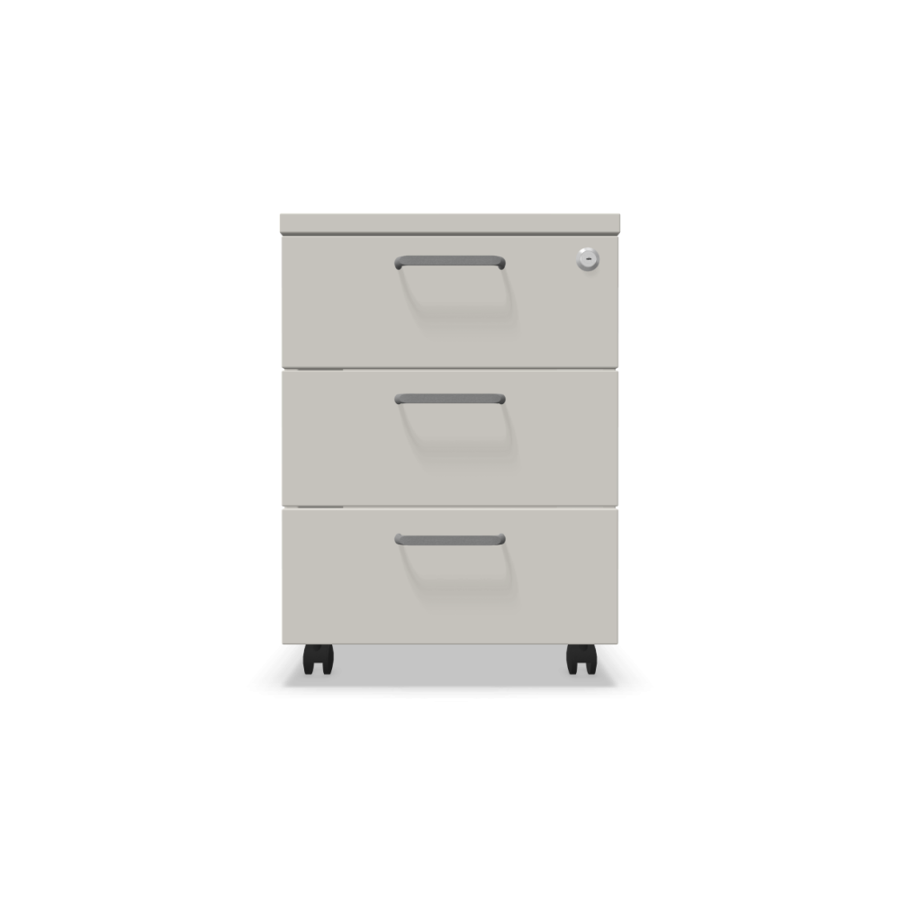 Мобилен контейнер с три чекмеджета Easy Space 3D, 430х480х600мм, ПДЧ 18 мм, светлосив