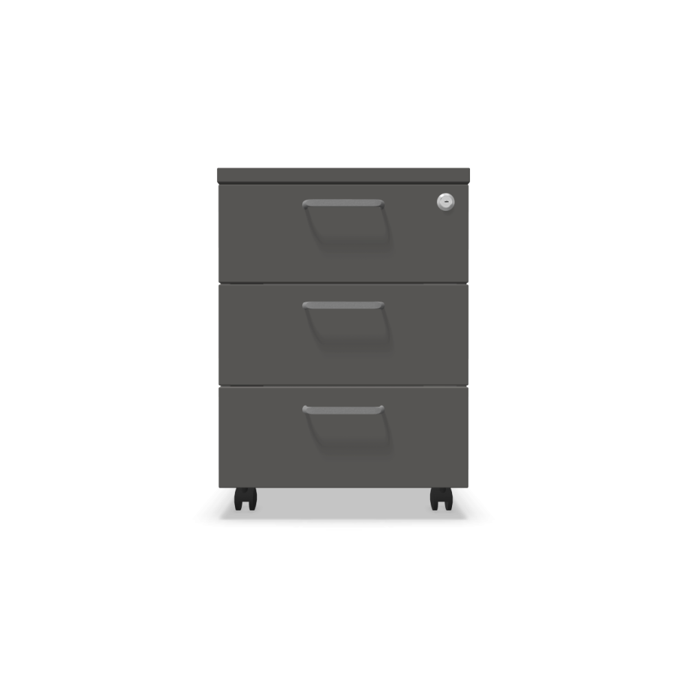 Мобилен контейнер с три чекмеджета Easy Space 3D, 430х480х600мм, ПДЧ 18 мм, тъмносив