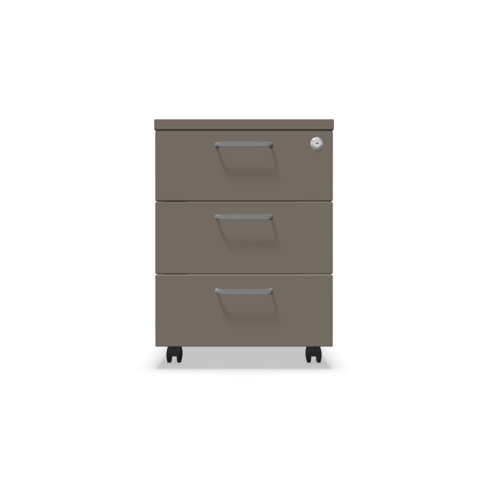 Мобилен контейнер с три чекмеджета Easy Space 3D, 430х480х600мм, ПДЧ 18 мм, трюфел