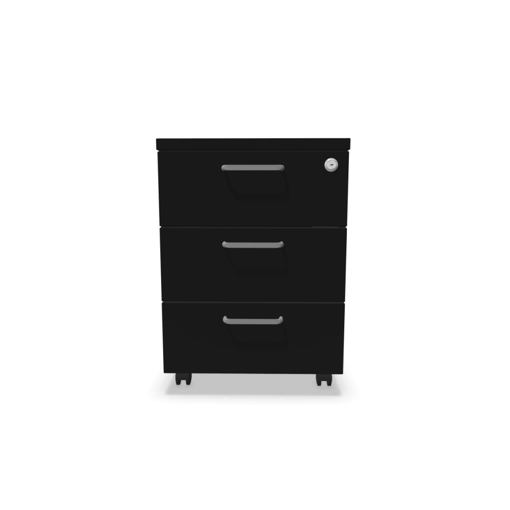 Мобилен контейнер с три чекмеджета Easy Space 3D, 430х600х600мм, ПДЧ 18 мм, черен