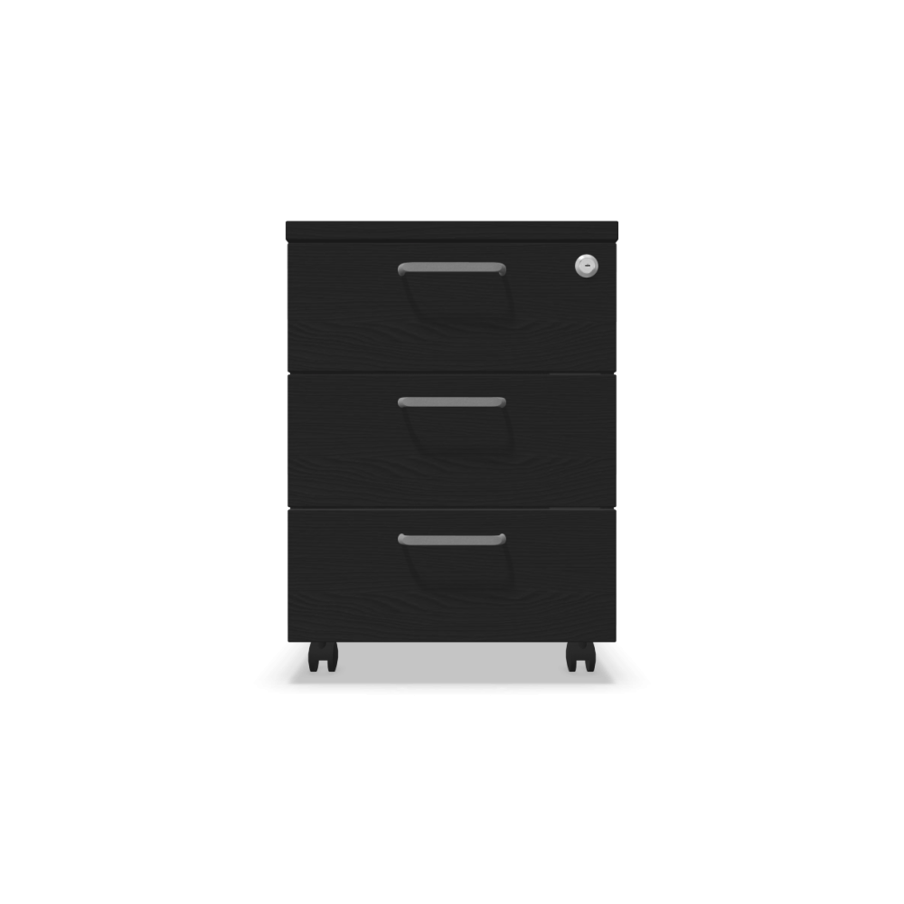 Мобилен контейнер с три чекмеджета Easy Space 3D, 430х600х600мм, ПДЧ 18 мм, черен графит