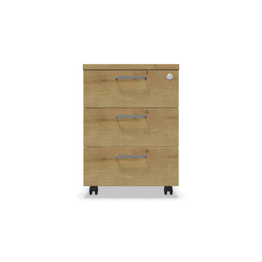 Мобилен контейнер с три чекмеджета Easy Space 3D, 430х600х600мм, ПДЧ 18 мм, дъб Хамилтън