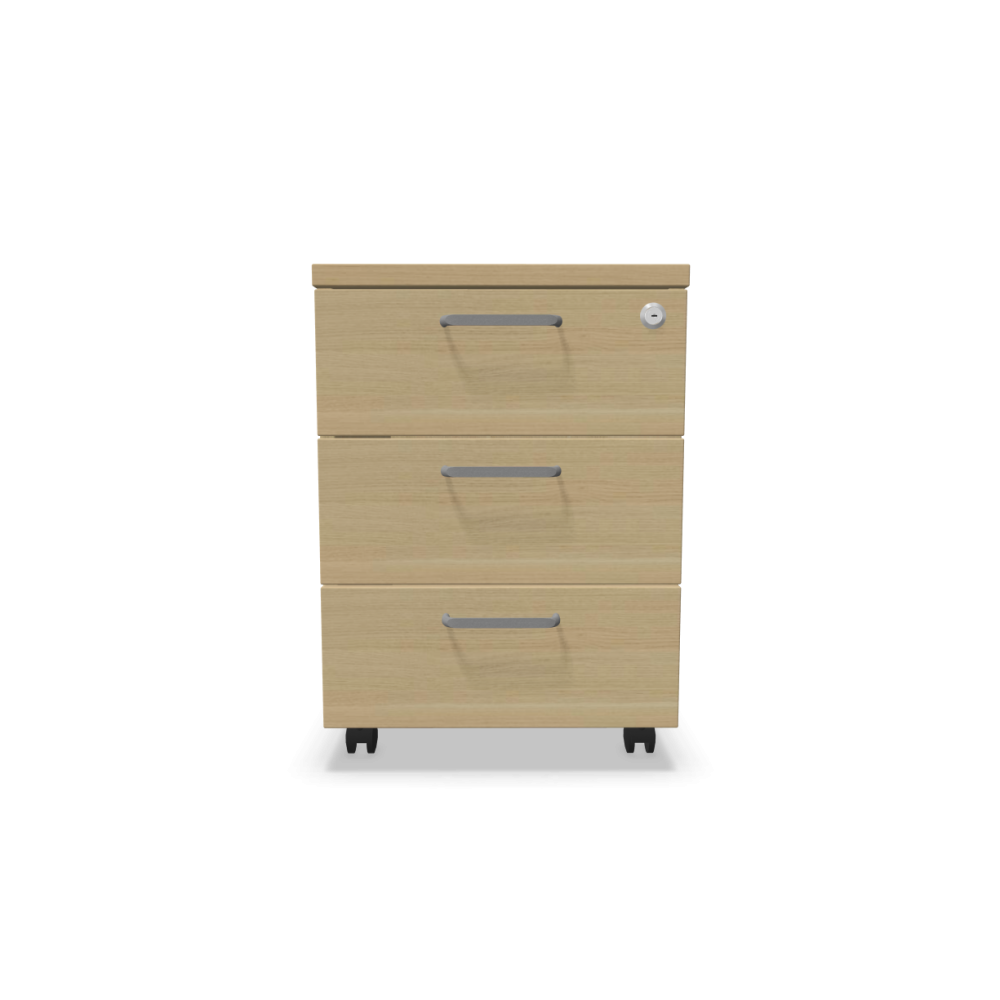 Мобилен контейнер с три чекмеджета Easy Space 3D, 430х600х600мм, ПДЧ 18 мм, дъб Кайзерберг