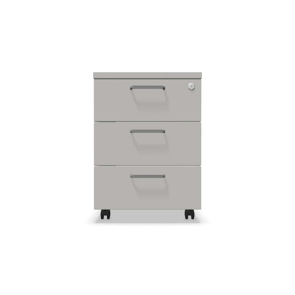 Мобилен контейнер с три чекмеджета Easy Space 3D, 430х600х600мм, ПДЧ 18 мм, платинено сив