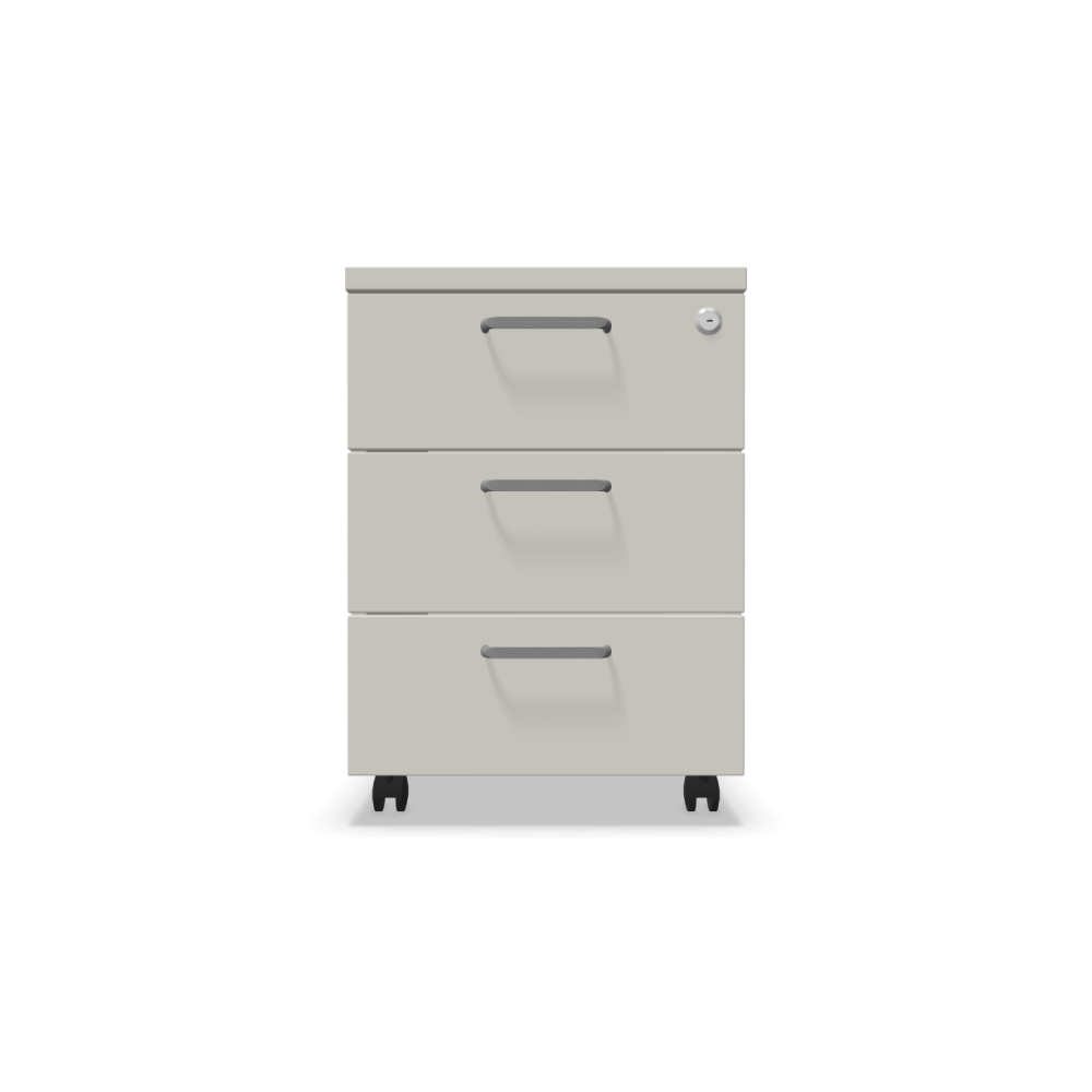 Мобилен контейнер с три чекмеджета Easy Space 3D, 430х600х600мм, ПДЧ 18 мм, светлосив