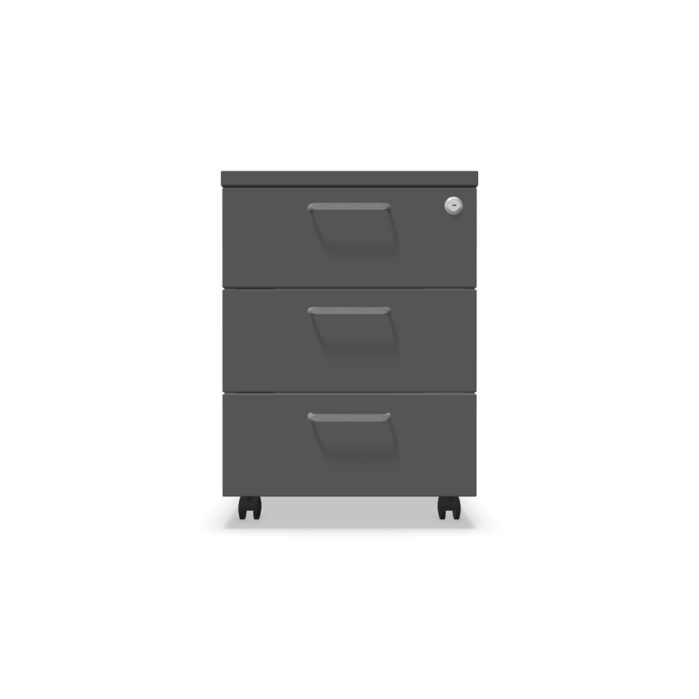 Мобилен контейнер с три чекмеджета Easy Space 3D, 430х600х600мм, ПДЧ 18 мм, тъмносив