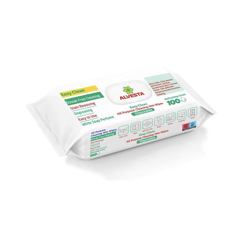 Мокри кърпи Alvesta XXL White soap, универсални, 21х24 см, 100 бр.