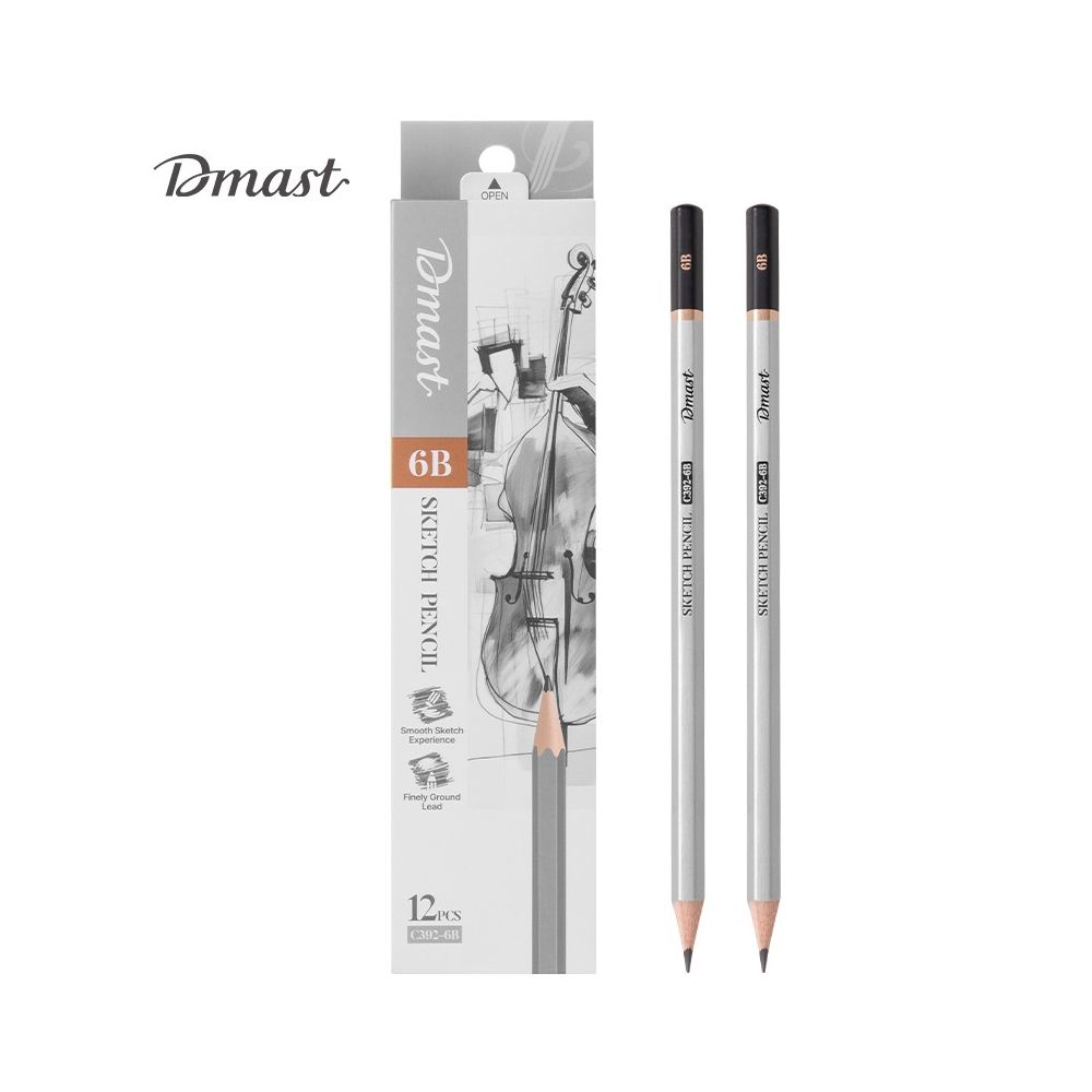 Молив без гума Deli Dmast EC392-6B, шестоъгълно тяло, 6B