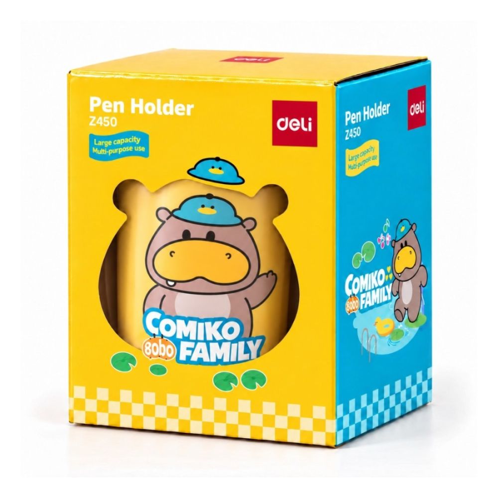 Моливник Deli Comiko Family, EZ450, PS, 104х79х79 мм, жълт Моливник Deli Comiko Family, EZ450, PS, 104х79х79 мм, жълт