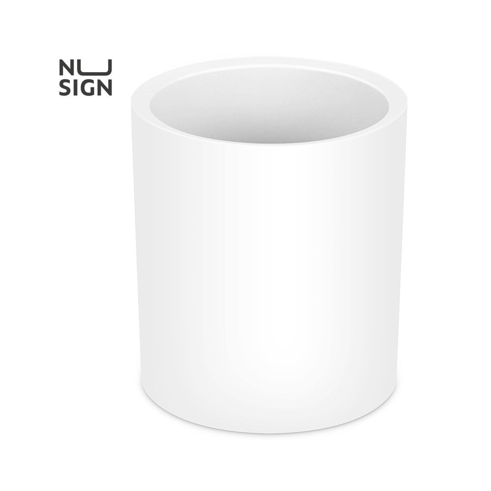 Моливник NuSign, ENS023, D83х95 мм PS, бял