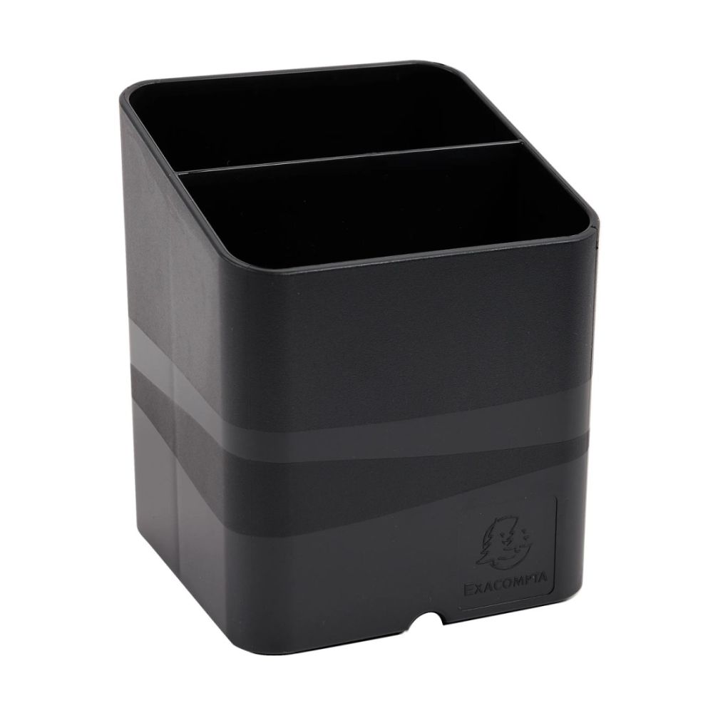 Моливник EXACOMPTA ECOBlack, 74x74x93 мм, рециклиран PS, черен