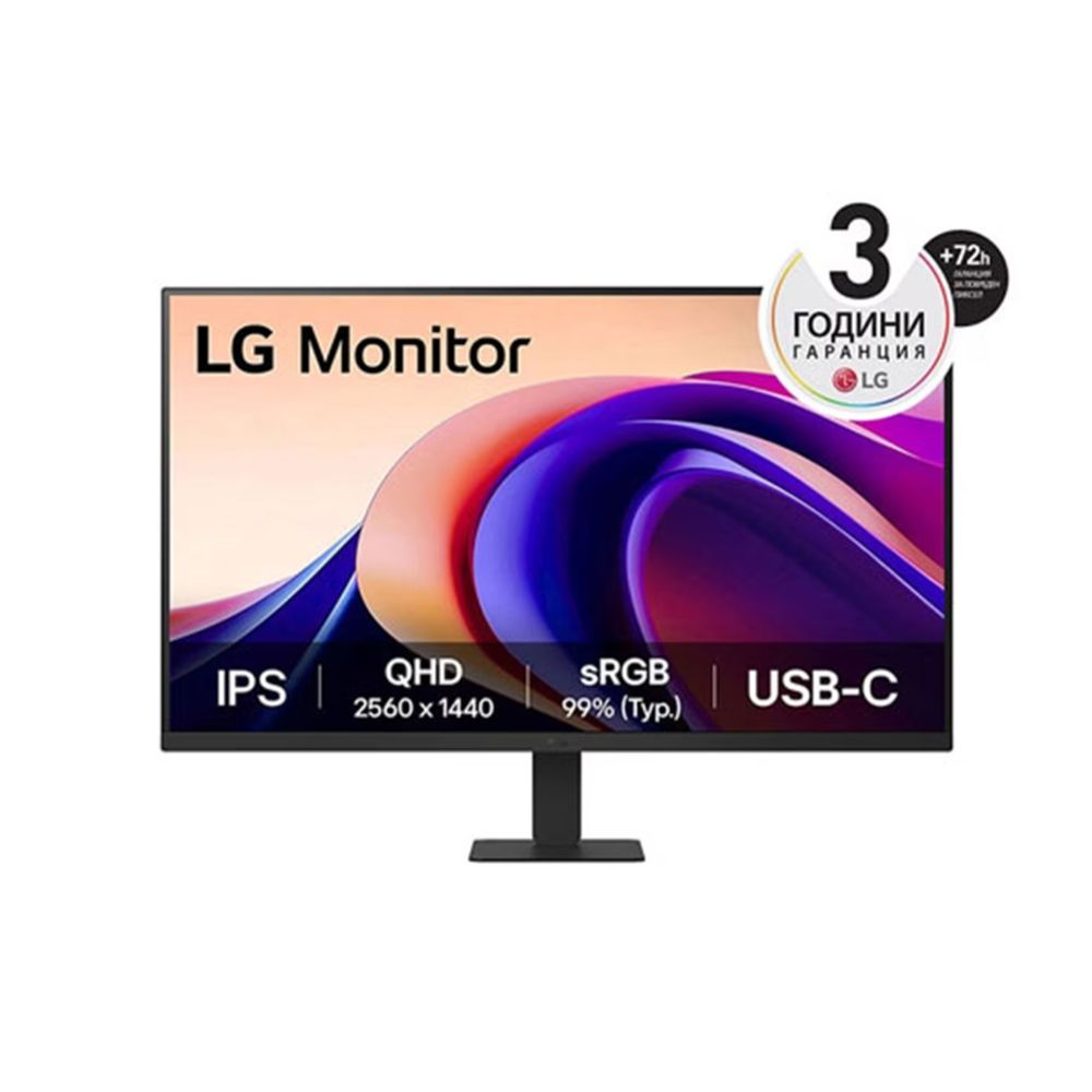 Монитор LG 32U631A-B, 31.5", IPS, 5ms, Flat, LED, QHD, 2560x1440, Anti-Glare, HDMI, USB-C, черен