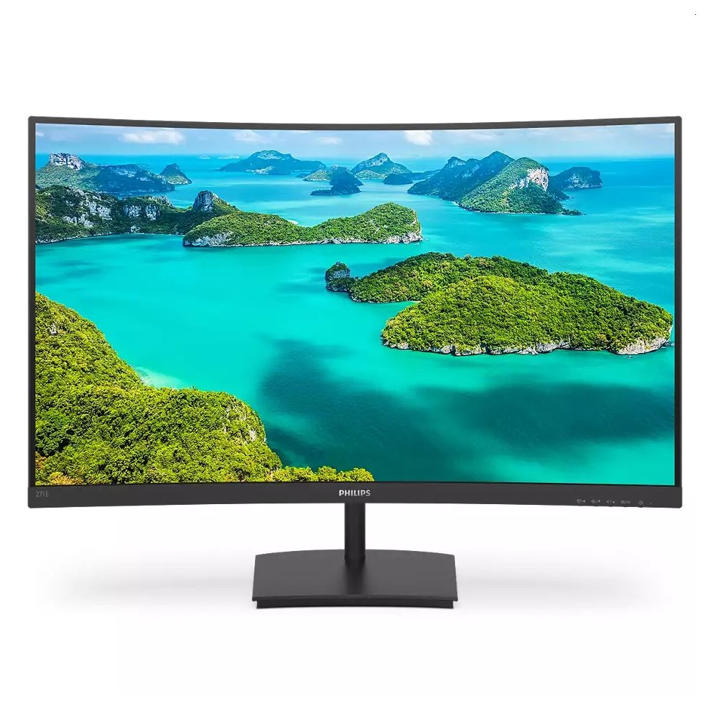 Монитор Philips 271E1SCA, 27", VA, 4ms, Curved, WLED, 1920x1080, Anti-Glare, HDMI, VGA, черен